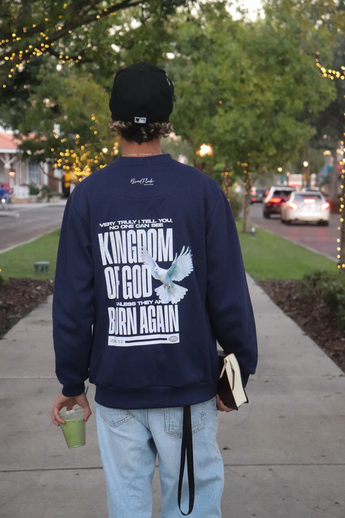 Born From Above Crew Neck- Navy Blue