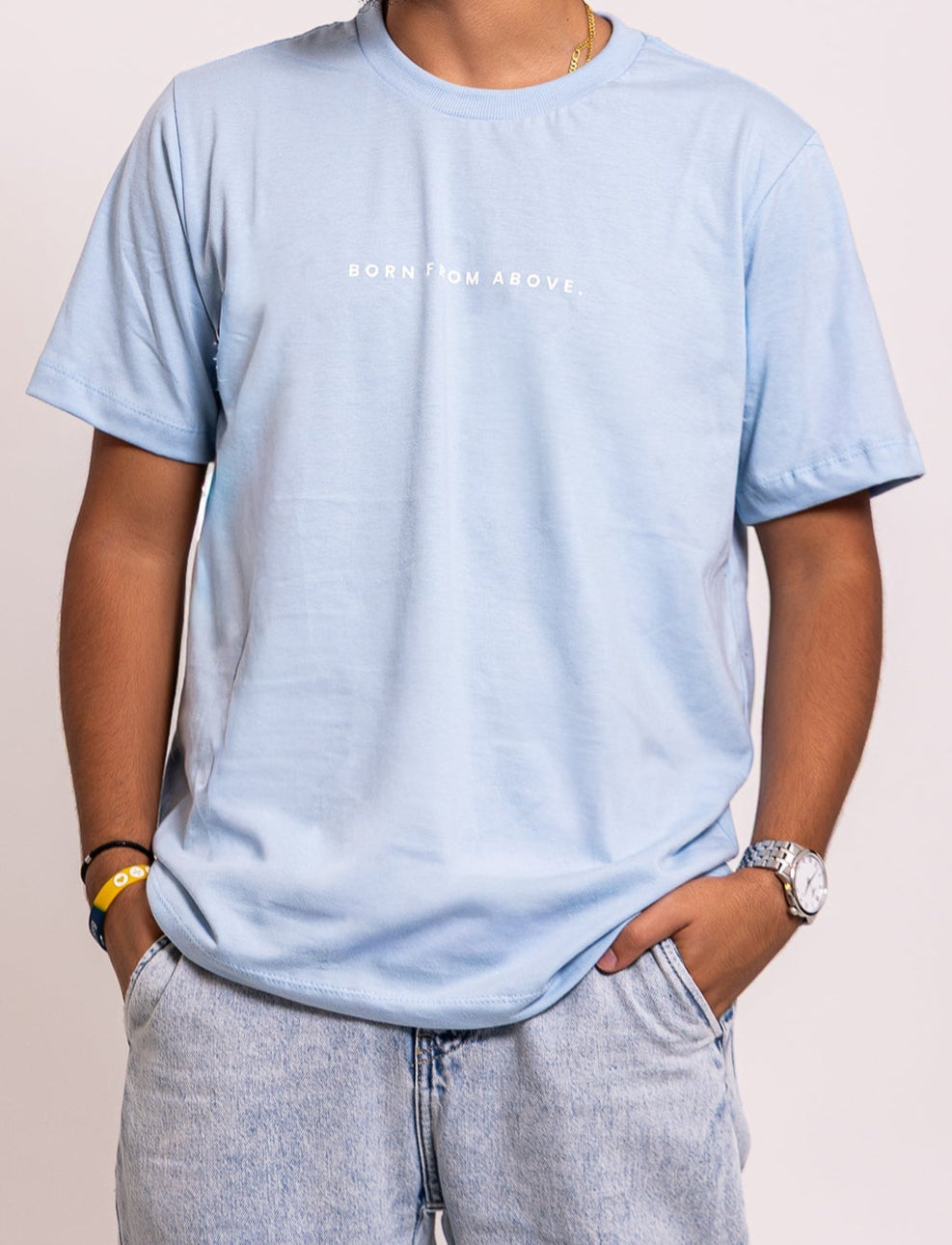 Born From Above Graphic Tee- Sky Blue